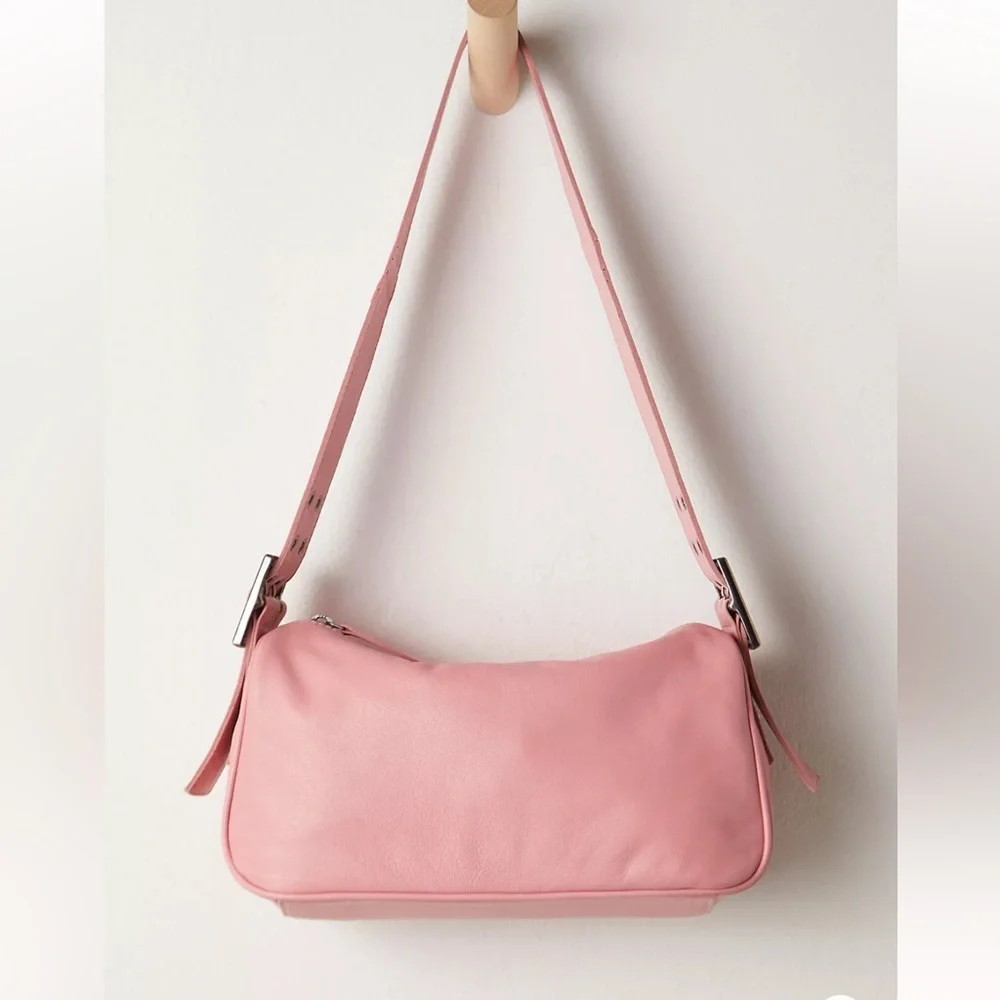 Free People Arm Candy Bag pink Shoulder purse leather NWT Y2K style - Picture 4 of 12